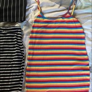 Rainbow Striped Maternity Mini Dress